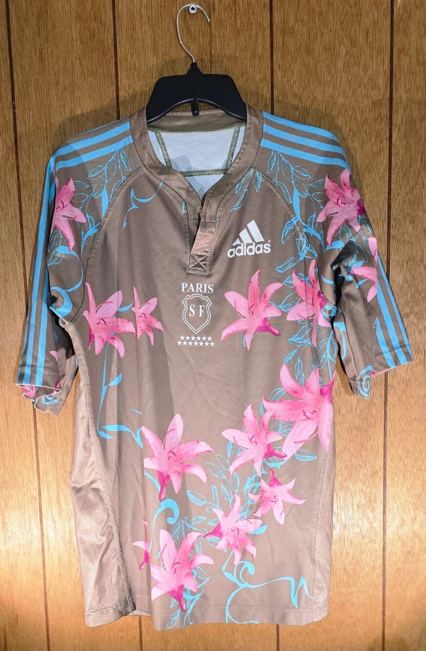 Adidas Stade Francais Paris Rugby Jersey Adult Floral Pink Brown France